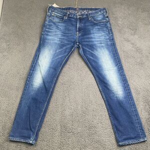 Lee 101 Powell Mens Slim Straight Selvedge 38x33 (35x29) Redline Patina Distress